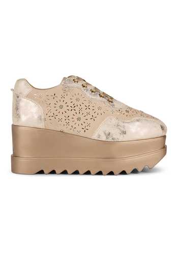Shop Anaar Beige Re-dazzle Wedge Sneakers Online at Aza Fashions Shop_Anaar_Beige Re-dazzle Wedge Sneakers _Online_at_Aza_Fashions