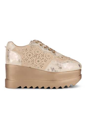 Buy Anaar Beige Re-dazzle Wedge Sneakers Buy_Anaar_Beige Re-dazzle Wedge Sneakers