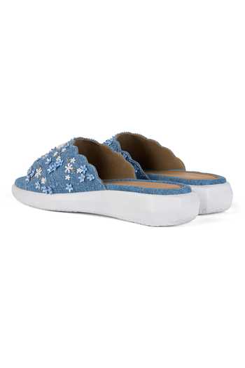 Anaar Blue Florique Flat Sandals Online at Aza Fashions Anaar_Blue Florique Flat Sandals _Online_at_Aza_Fashions