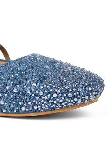 Anaar Blue Bombay Bustle Ballerinas Online at Aza Fashions Anaar_Blue Bombay Bustle Ballerinas _Online_at_Aza_Fashions