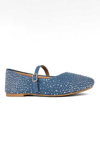 Anaar Blue Bombay Bustle Ballerinas at Aza Fashions Anaar_Blue Bombay Bustle Ballerinas _at_Aza_Fashions