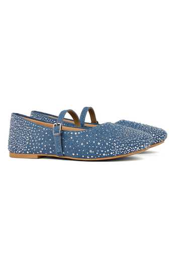 Buy Anaar Blue Bombay Bustle Ballerinas Buy_Anaar_Blue Bombay Bustle Ballerinas