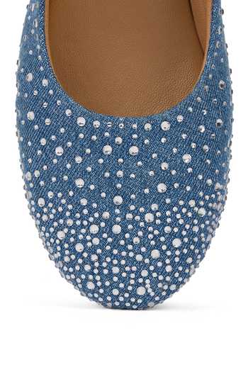 Shop Anaar Blue Bombay Bustle Ballerinas Shop_Anaar_Blue Bombay Bustle Ballerinas