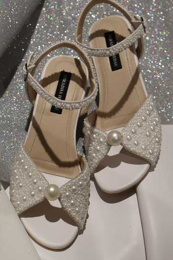 Shradha Hedau Footwear Couture Selene Pearl Hand Embellished Heels 