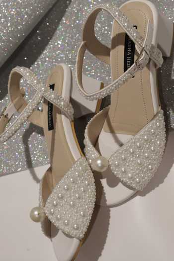 Shradha Hedau Footwear Couture Selene Pearl Hand Embellished Heels 