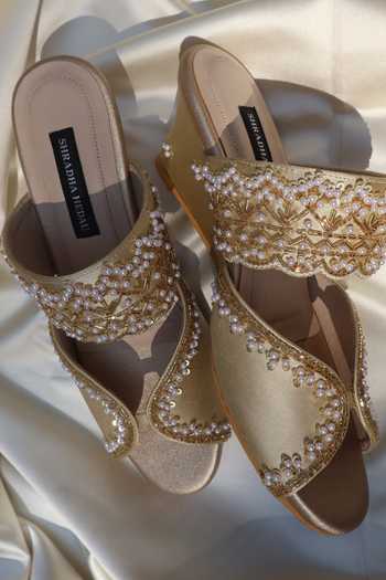 Shradha Hedau Footwear Couture Isha Hand Embellished Wedges 
