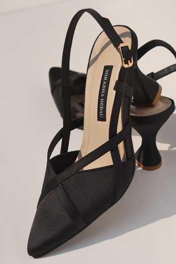 Shradha Hedau Footwear Couture Margot Pointed Toe Slingback Kitten Heels 