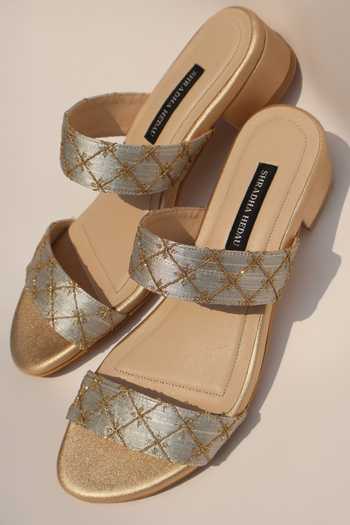 Shradha Hedau Footwear Couture Amara Quilted Embroidered Heels 