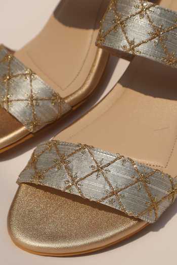Buy_Shradha Hedau Footwear Couture_Beige Amara Quilted Embroidered Heels 