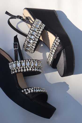 Shradha Hedau Footwear Couture Zara Tiered Embellished Straps Block Wedges 