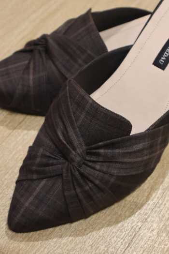 Buy_Shradha Hedau Footwear Couture_Black Elowen Criss Cross Midnight Weave Mule Heels _Online_at_Aza_Fashions
