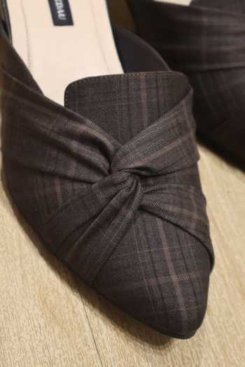 Shradha Hedau Footwear Couture_Black Elowen Criss Cross Midnight Weave Mule Heels _at_Aza_Fashions
