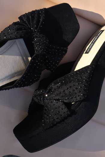 Shradha Hedau Footwear Couture_Black Tisya Noir Spark Block Heels _at_Aza_Fashions