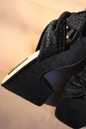 Buy_Shradha Hedau Footwear Couture_Black Tisya Noir Spark Block Heels 