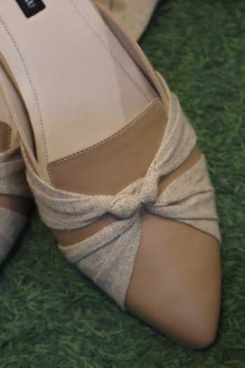 Shradha Hedau Footwear Couture_Beige Elihra Lace Crossover Strap Mule Heels _Online_at_Aza_Fashions