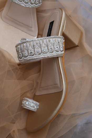 Shradha Hedau Footwear Couture Caitlin Embellished Open Toe Mule Heels 