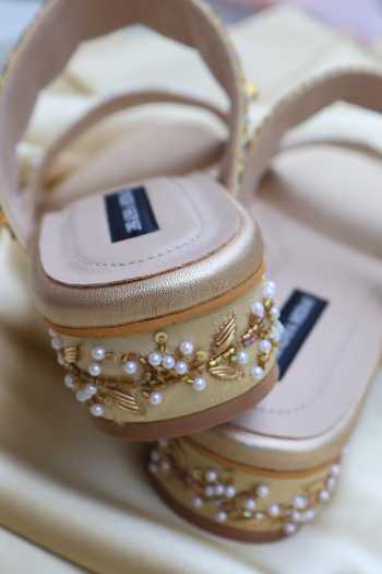 Shradha Hedau Footwear Couture_Pink Elara Embroidered Heels _Online_at_Aza_Fashions