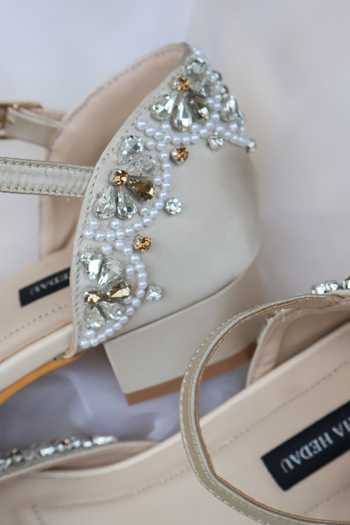 Shradha Hedau Footwear Couture_Gold Cristallo Crystal Embroidered Peep Toe Heels _Online_at_Aza_Fashions
