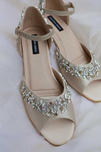Shradha Hedau Footwear Couture Cristallo Crystal Embroidered Peep Toe Heels 