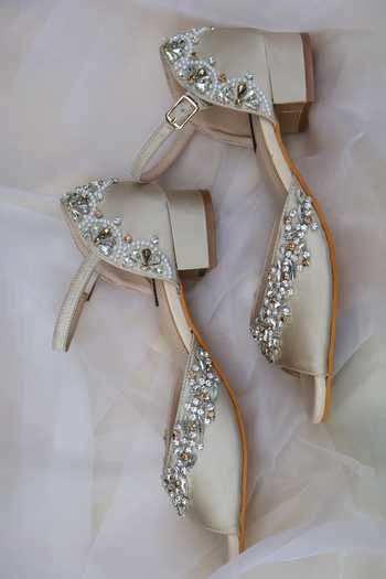 Shradha Hedau Footwear Couture Cristallo Crystal Embroidered Peep Toe Heels 