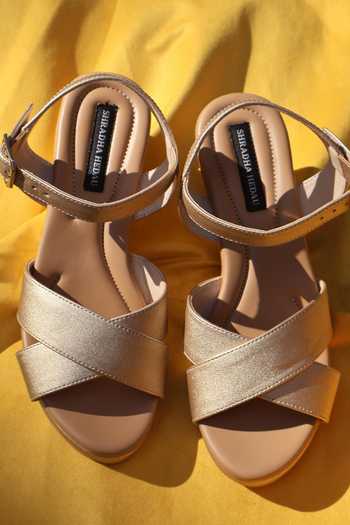 Shradha Hedau Footwear Couture Kiaara Criss Cross Strap Wedges 