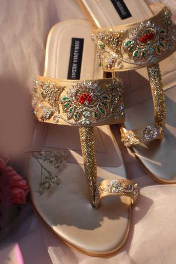 Shradha Hedau Footwear Couture Anya  Embroidered Kolhapuri Mules 
