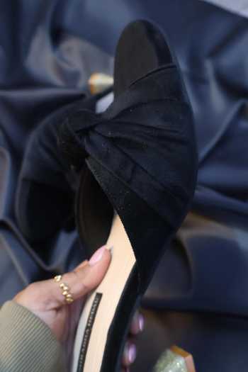 Shop_Shradha Hedau Footwear Couture_Black Mira Knotted Strap Heels _Online_at_Aza_Fashions