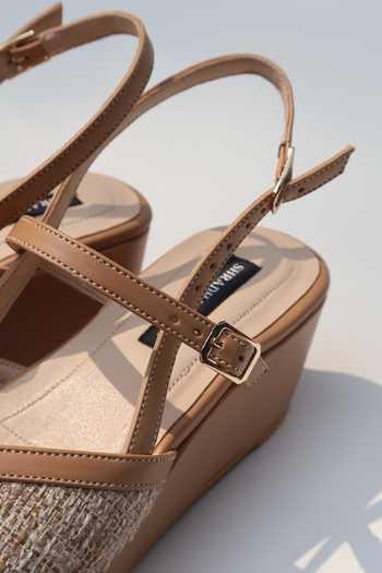 Buy_Shradha Hedau Footwear Couture_Beige Kavya Neutral Textured Wedges 
