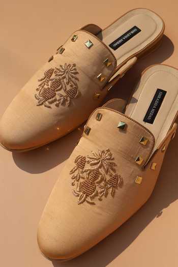 Shradha Hedau Footwear Couture Ved Metallic Crest Slip-on Mules 