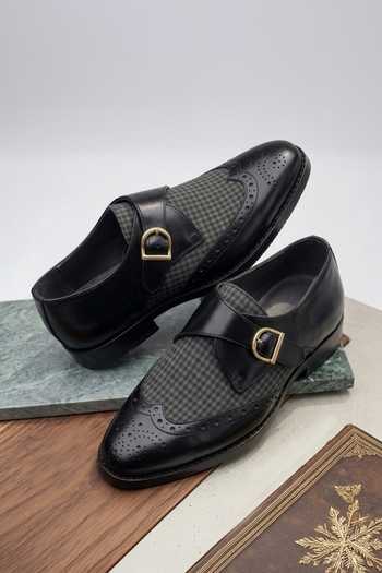 Shradha Hedau Footwear Couture Devansh Perforated & Checkered Shoes 