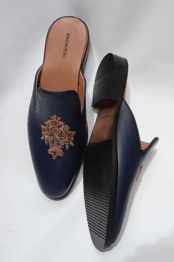 Shradha Hedau Footwear Couture Shaurya Crest Embroidered Slip-on Mules 