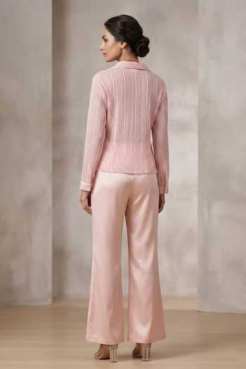 Thetaa Aura Stripe Pattern Jacket With Pant 