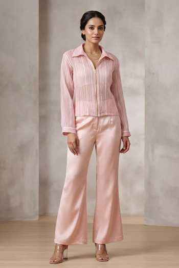 Thetaa Aura Stripe Pattern Jacket With Pant 