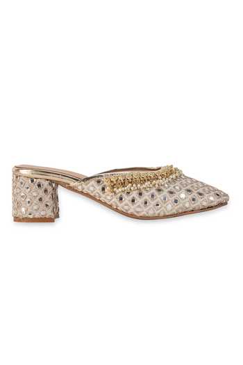 5elements_Gold Vanya Mule Heels _Online_at_Aza_Fashions