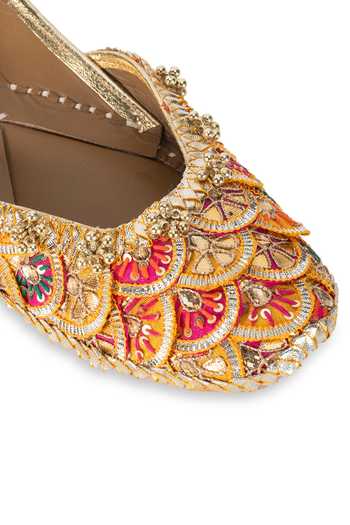 5elements_Multi Color Vireya Embroidered Juttis _at_Aza_Fashions