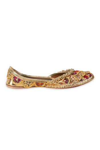 5elements_Multi Color Vireya Embroidered Juttis _Online_at_Aza_Fashions