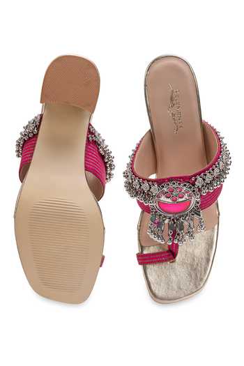 5elements Suryana Embroidered Kolhapuri Heels 