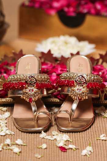 5elements Suryana Embroidered Kolhapuri Heels 