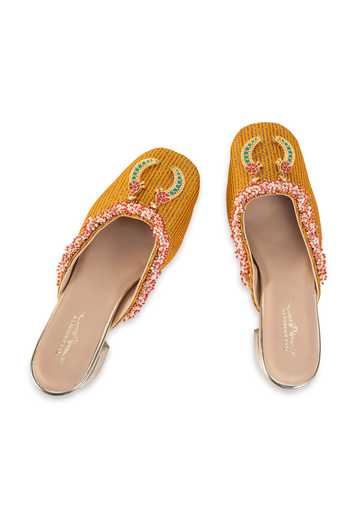Buy 5elements Mustard Avesha Heel Mules Online at Aza Fashions Buy_5elements_Mustard Avesha Heel Mules _Online_at_Aza_Fashions
