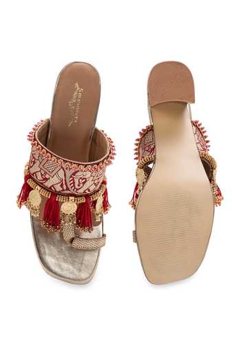 5elements Zarina Embroidered Mule Heels 