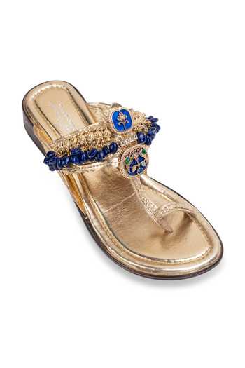 Buy 5elements Gold Neelratna Kolhapuri Heels Online at Aza Fashions Buy_5elements_Gold Neelratna Kolhapuri Heels _Online_at_Aza_Fashions
