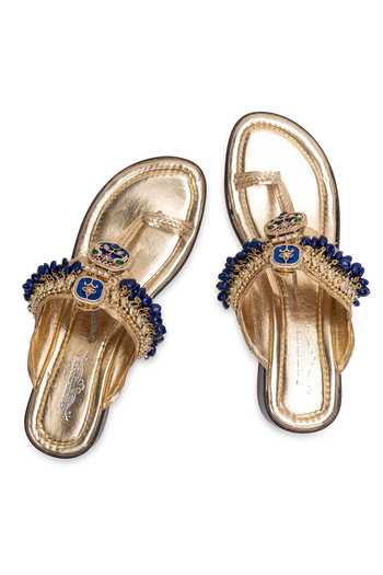 Shop 5elements Gold Neelratna Kolhapuri Heels Online at Aza Fashions Shop_5elements_Gold Neelratna Kolhapuri Heels _Online_at_Aza_Fashions