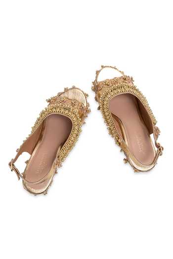 Buy 5elements Gold Kanaklata Embroidered Wedges Online at Aza Fashions Buy_5elements_Gold Kanaklata Embroidered Wedges _Online_at_Aza_Fashions