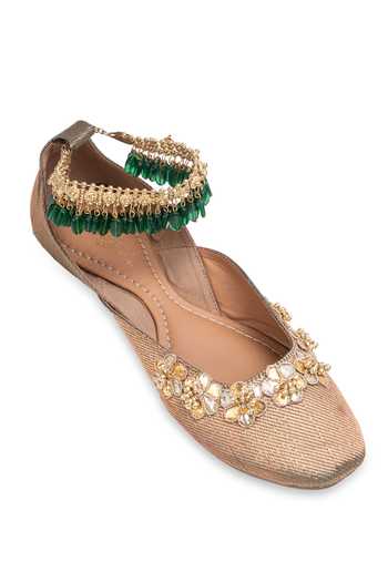 Buy 5elements Gold Nirika Ankle Strap Juttis Online at Aza Fashions Buy_5elements_Gold Nirika Ankle Strap Juttis _Online_at_Aza_Fashions