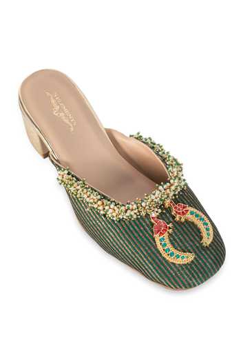 Shop 5elements Green Harineeta Block Heels Online at Aza Fashions Shop_5elements_Green Harineeta Block Heels _Online_at_Aza_Fashions