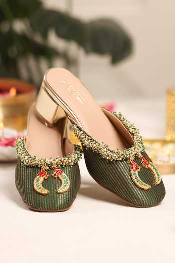 Buy 5elements Green Harineeta Block Heels Buy_5elements_Green Harineeta Block Heels