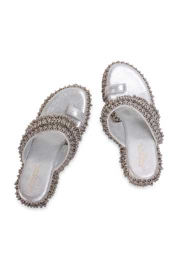 Buy 5elements Silver Sitara Embroidered Wedges Online at Aza Fashions Buy_5elements_Silver Sitara Embroidered Wedges _Online_at_Aza_Fashions
