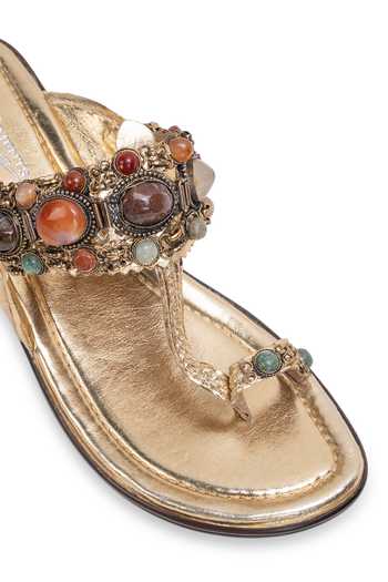 5elements_Gold Ratnaroopa Kolhapuri Heels _at_Aza_Fashions