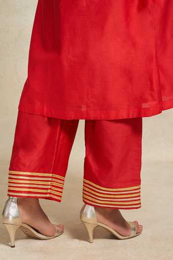 Gulabo By Abu Sandeep Gota Embroidered Straight Pant 