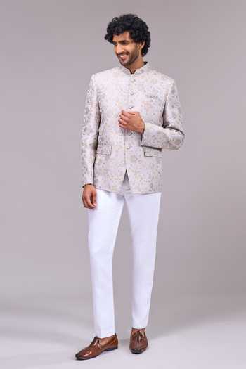 Arihant Rai Sinha Floral Pattern Bandhgala 